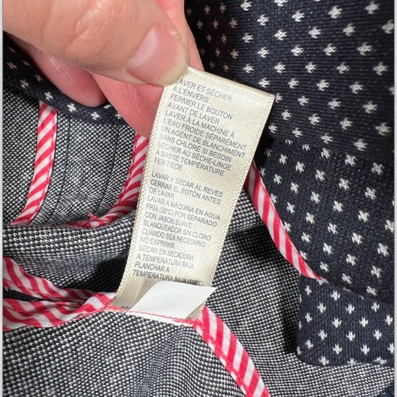 Rafaella Blazer Blue White Print Unlined Long Sleeve Jacket All-Seasons Sz M Med - Picture 8 of 11